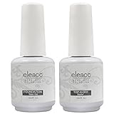 Eleacc 15ml Soak Off UV LED Gel Nail Polish Nail Art Gelpolsih Manicure (Base Top Coat)