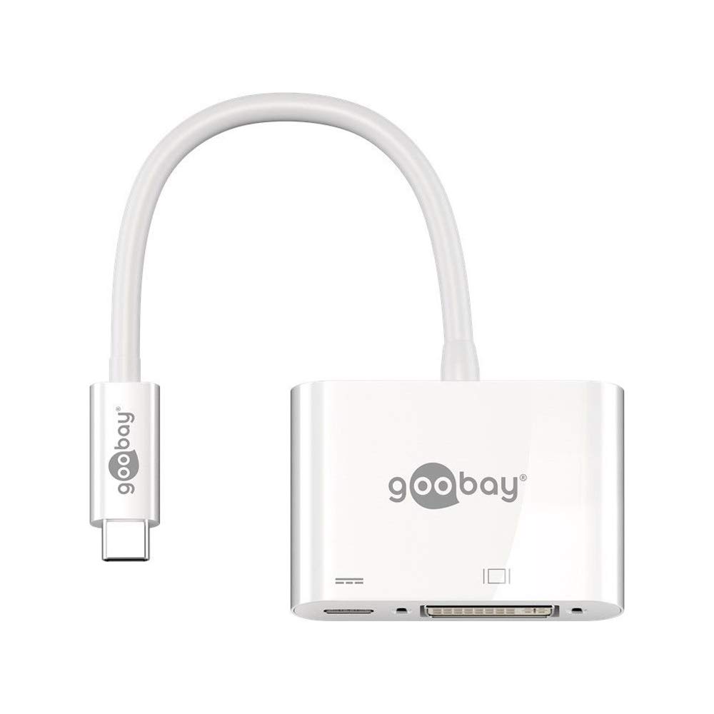Goobay 62108 USB-C DVI, PD Adapter, White