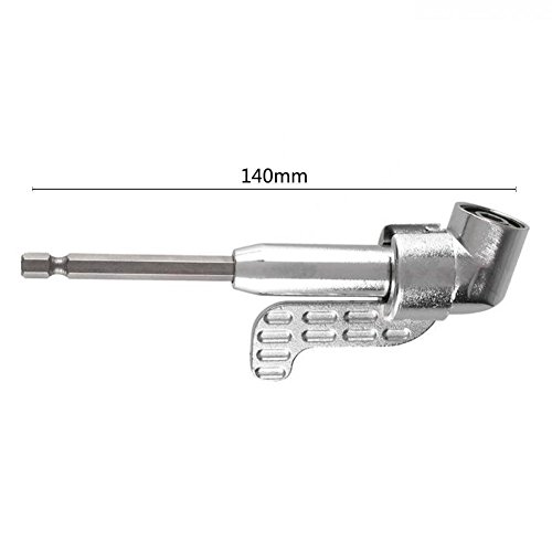 QISF 2Pcs 105 Degree 1/4 Inch Right Angle Drill Adapter Hex Shank Screwdriver Angled Bit Holder Power Drill Tool(1Pcs Short & 1Pcs Long) + 1Pcs Flexible Angle Extension Bit Kit for Screwdriver &Drill - Thumbnail 5