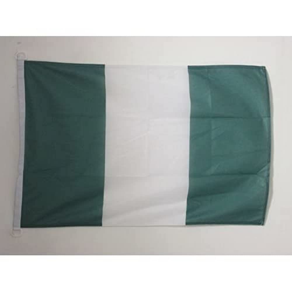 AZ FLAG - Nigeria Nautical Flag - 18'' x 12'' - For Outdoor and Boat - Nigerian Banner Knitted Polyester with Two Plastic Rings - Vivid Colors - 12x18 in - 45x30 Cm