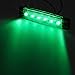 Partsam 5X 12V 6 LED Truck Bus Boat Car Trailer Side Marker Parking Light Lamp Green, 3.8