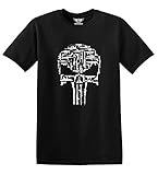GunShowTees Men’s Gun/Skull Logo Shirt, Large, Black