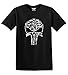 GunShowTees Men’s Gun/Skull Logo Shirt, Large, Black