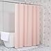 AmazerBath Light Pink Shower Curtain Plastic 72x72 Inches, Premium PEVA Shower Curtain Pink, 8G Heavy Duty Shower Curtains for Bathroom with 3 Big Weighted Stones and 12 Rustproof Grommets