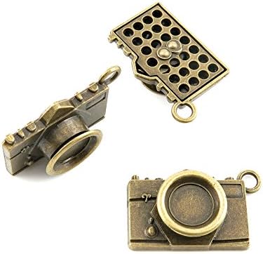 Price per 40 Pieces Jewelry Making Supply Charms Findings Filigrees M4ZC1E Camera Antique Bronze Findings Beading Craft Supplies Bulk Lots