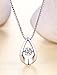 Han han Sterling Silver Teardrop Necklace with Cubic Zirconia for Women - Love Heart Pendant for Mother's Day Gift