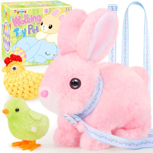 Tagitary Easter Plush Toys Walking Bunny for Kids, Stuffed Bunny with Sounds,Interactive Toys with Leash,Wind Up Toy, Can Hop,Wiggle Ears,Twitch Nose,Ideal Easter Gifts for Toddlers at Amazon