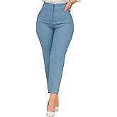 Kubsid Womens Straight Leg Pants 2026 High Waisted Stretchy Business Casual Work Pants Dress Office Trousers with Pockets