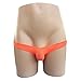 Men's Sexy G-String See Through Lingerie Thong Low Waist Jockstrap Underwear Pouch Bulge T-Back Underpants Orange M