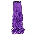 Creamily 8 Pcs Full Head Party Highlights Clip on in Hair Extensions Multi-Colors Synthetic Hairpieces (20-Inch Curly, Purple)