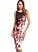 Floerns Women's Sleeveless Floral Work Party Cocktail Bodycon Dress Red M