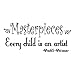Children Wall Decal Masterpieces Vinyl Wall Sticker for Kids Art Display Every Child is an Artist Pablo Picasso Quote and