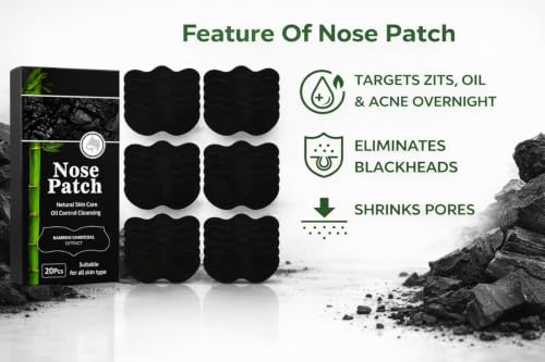PRIMEBLYᵀᴹ Blackhead Nose Strips 40pcs | قناع إزالة الرؤوس السوداء الفوري | Bamboo Charcoal Nose Pore Cleaner | ماسك للأنف لإزالة الدهون وتنظيف المسام | Deep Cleansing Pore Strips for Men & Women