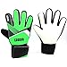 ATHPIK Kids & Youth Soccer Goalkeeper Gloves, Junior Indoor & Outdoor Goalie Gloves with Finger Spines Protection and Strong Grip for Girls and Boys, Size 5-7, 30 Days Warranty (Green, Size 5)