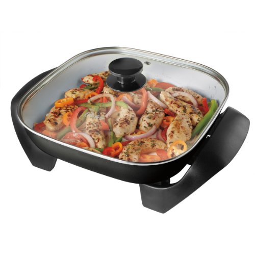 Oster Titanium Infused DuraCeramic Electric Skillet, 12 Inch, Square