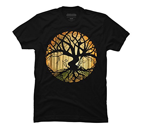 Druid Tree Men's X-Large Black Graphic T Shirt - Design By Humans