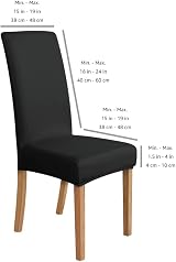 Amazon Basics Stretch Dining Chair Covers Set of 6 Black Solid 96% Polyester view 7