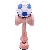 White & Blue Soccer Ball Kendama And Extra String