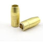 WeldingCity 2-pk Standard Gas Nozzle 199613 (Brass, 5/8" Bore) Compatible with Miller Roughneck, Spoolmatic and XR MIG Welding Guns