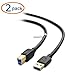 Cable Matters 2-Pack 5Gbps USB 3.0 Cable - 6ft, USB A to B Cable, USB3 Cord with Type-B 3.0 Connector for Hard Drive Enclosure/Built-in Hub and More, Black