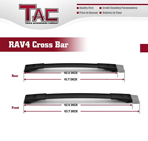 TAC Aluminum Cross Bars Fit 2013-2018 Toyota RAV4 with Lock System Best for Roof Top Rail Rack Snowboard Kayak Canoe Luggage Carrier
