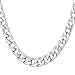 7MM Wide Hip Hop Chain Men Fashion Jewelry Platinum Plated Cuban Chain Necklace - 26