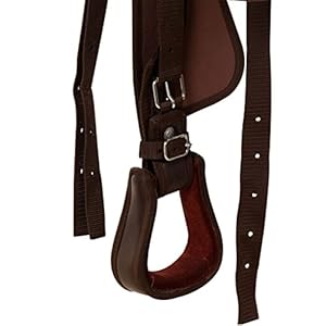 Festnight Sella Western/Sella per Monta Western Equitazione Completa Testiera e Pettorale in Vera Pelle 17" Marrone/Nero