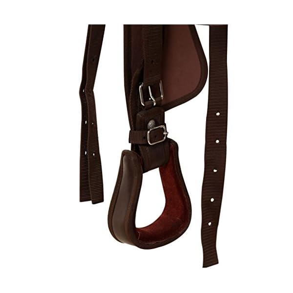 Festnight Sella Western/Sella per Monta Western Equitazione Completa Testiera e Pettorale in Vera Pelle 17" Marrone/Nero