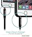 FosPower [4ft] 3.5mm Male to 3.5mm Male [AUX] Stereo Audio Cable - 24K Gold Plated Flat Tangle-Free Auxiliary Cable for iPhone, iPod, Android Smartphones, Tablets, MP3 Players and More (Black / Black)
