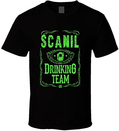 avatshirt Scanil Irish Drinking Team Whiskey Beer Custom Last Name ST Patricks Day T Shirt XL Black