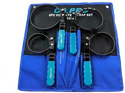 US PRO Swivel Oil Filter Strap Removal Wrench Set 4 Piece 3099, Blue - Image 5