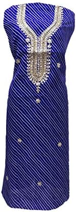 Kriti Couture Gota Patti Lehariya Purple Unstitched Kurti