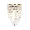 HJXDtech Hoge kwaliteit kristallen gordijn wandlamp, klassieke wandlamp in gouden afwerking voor de woonkamer op bed…