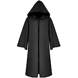 OIOLOYJM Mens Long Cardigan Ruffle Shawl Collar Open Front Lightweight Draped Sexy Cape Overcoat Hooded Sweater with Pockets