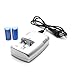 16340 Battery And Charger, 2pcs 16340 Rechargeable Lithium 3.7V CR123a Batteries with Dual Charger for Camera