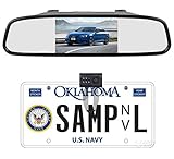 LeeKooLuu Backup Camera and 4.3'' Mirror Monitor Kit for Car//SUV/RV/Van/Truck Single Power Rear View System Driving/Reversing Use IP68 Waterproof Night Vision with Guide Lines