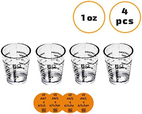 Chef Craft Measurer cups, 1-Ounce (4 pcs) - w/coasters