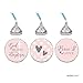 Andaz Press Blush Pink and Gray Baby Girl Baptism Collection, Chocolate Drop Label Stickers Trio, 216-Pack, Fits Kisses Party Favors