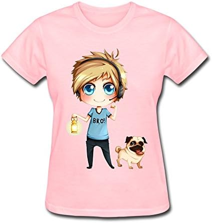 RILI Women's Chibi Pewdiepie T-shirt Size S Pink