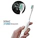 Lansung sonic rechargeable electric toothbrush For Kids And Adult Dentists recommend 3 modes vibration sound small with 4 replacement head 1charging base and 1 suitcase (blue)