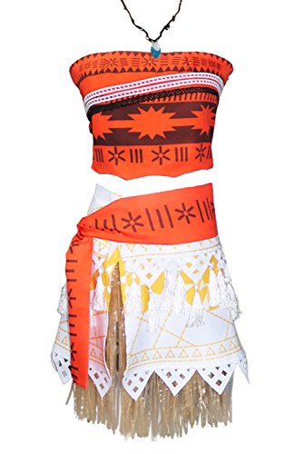 Angelaicos Natives Polynesian Princess Costume Dress Necklace for Adult Kids