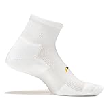 Feetures! High Performance Cushion Quarter, White, Sock Size:10-13/Shoe Size: 6-12