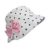 Happy Cherry Girl's Polka Dot Bucket Hat Thin Cotton UPF 50+ Packable Fishing Cap 3T-6T