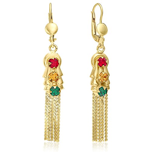 MCS Jewelry 10 Karat Yellow Gold Leverback Dangling Earrings (50 mm)