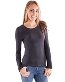 Clothes Effect Women's Plain Long Sleeve T-Shirt Crew Neck