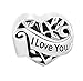 Fit Pandora Charms Silver Plated Heart I Love You My Wife Charm Cheap Beads European Jewelry Charms Bracelet