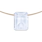 Sol N Touch Chakra Series - Natural Gemstone Necklaces for Women - Rectangular Cut Faceted Cute Necklaces Gifts for Women & Teens - 17"-19" long Nylon-coated Monofilament 0.03" thick Cord