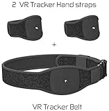 Skywin VR Tracker Belt and Tracker Strap Bundle for HTC Vive System Tracker Pucks - Adjustable Belt and Hand Straps for Waist and Full-Body Tracking in Virtual Reality (1 Belt and 2 Hand Straps)