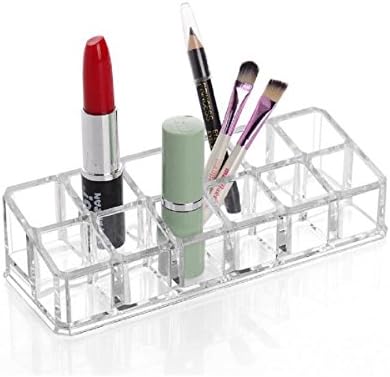 Premium Acrylic Lipstick Organizer 12 Space Storage Super Crystal, Unbreakable Lipsitck Storage (Clear)