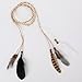 AWAYTR Tribal Style Feather Boho Headband Beads Cute Masquerade Fancy Dress Waistband Headpieces Hippie Hair Accessories (1)